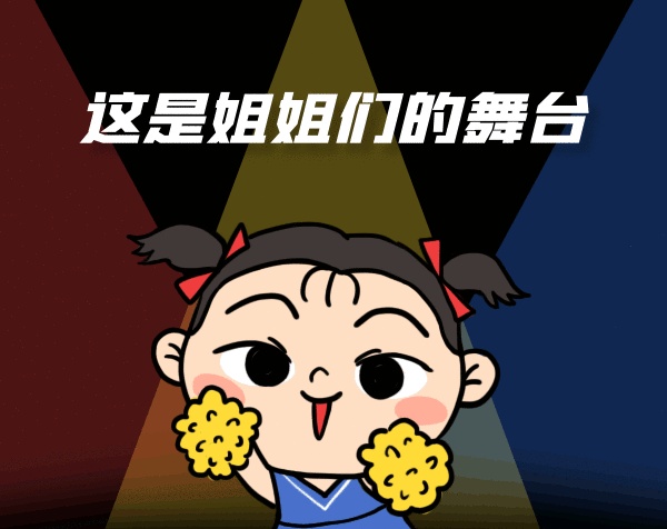 卡通乘风破浪的姐姐明星应援gif表情包