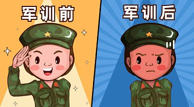 军训前后对比照gif横图