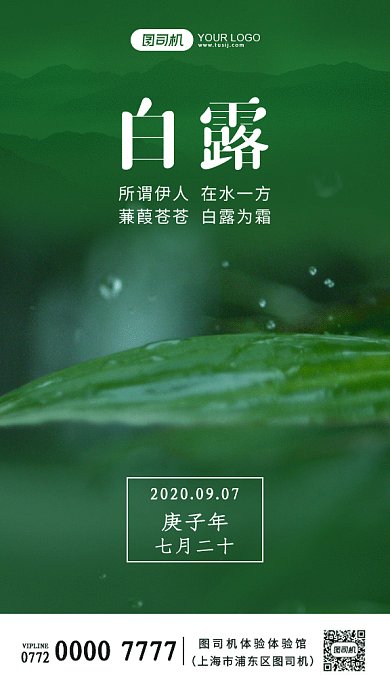 绿色白露gif海报