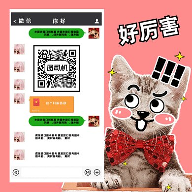 卡通猫咪扫码关注gif动态二维码