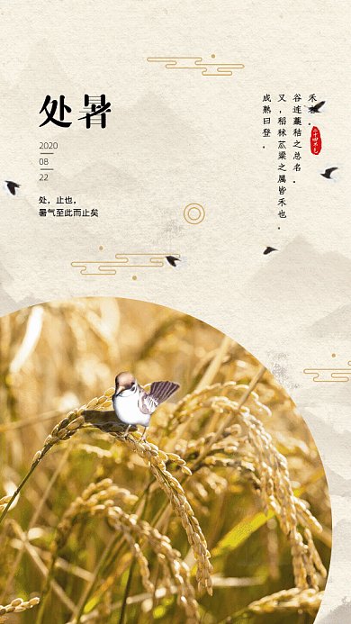 处暑节气GIF动态海报