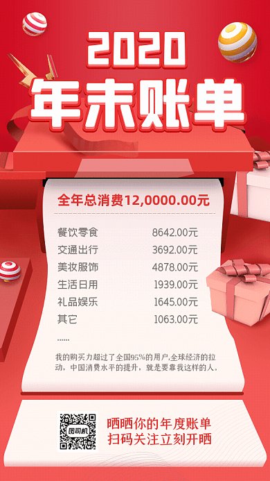 2020年末账单GIF动态海报