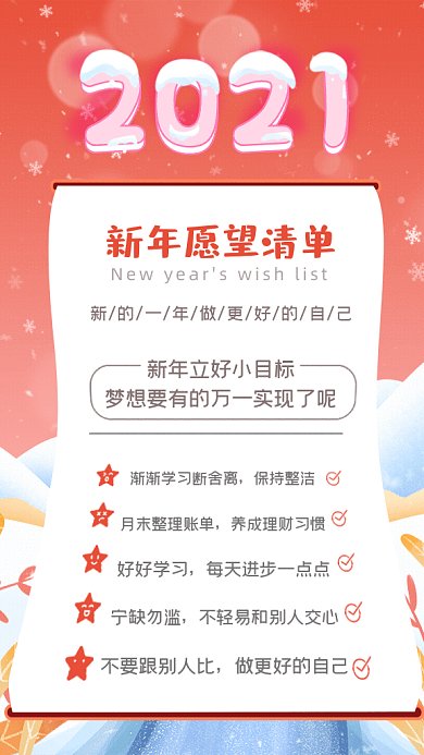 2021新年愿望清单GIF动态海报