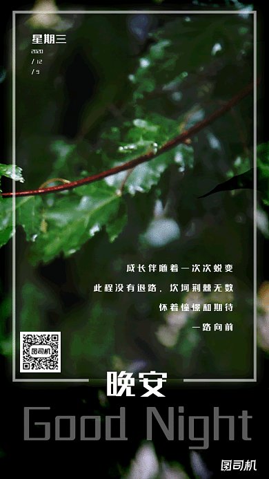 晚安日签gif动态海报
