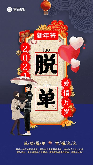 新年签系列愿望GIF动态海报