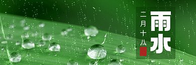 雨水唯美绿色下雨摄影图动态超链接配图