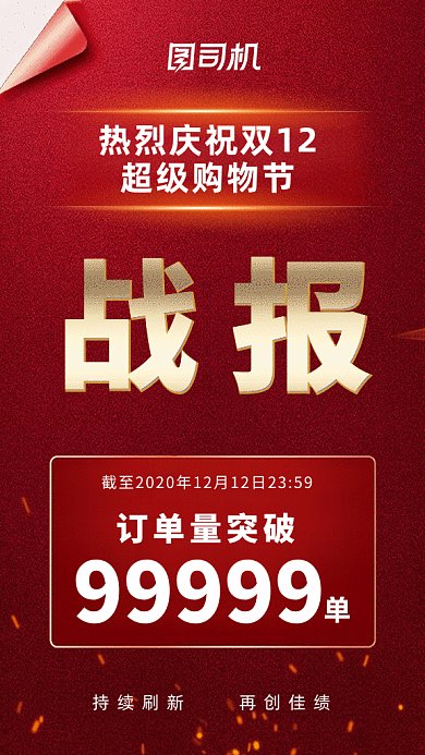 红色双十二大促销喜报战报gif海报