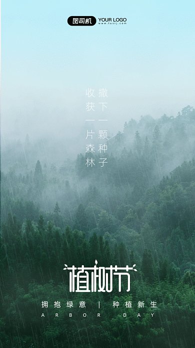 植树节节日写实风森林摄影图宣传gif海报