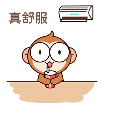 夏天好热吹空调GIF动态表情包