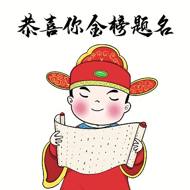高考金榜题名卡通状元郎gif表情包