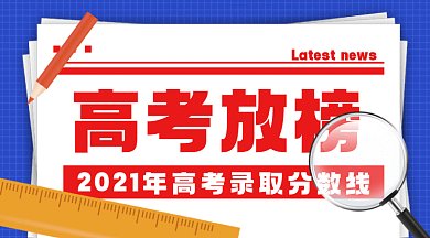 高考放榜红色报纸上的放大镜gif横图