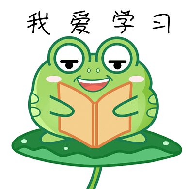 爱学习的小青蛙看书读书日GIF表情包