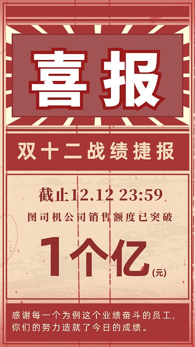 复古风公司销售喜报gif海报
