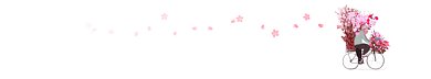 自行车花瓣飞舞动态分割线