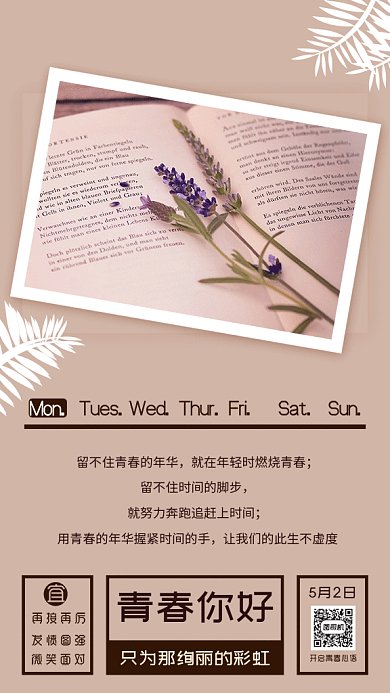 简约日签月签GIF动态手机海报