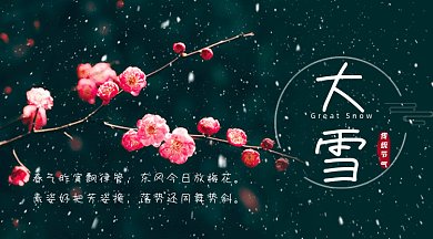 暗调古风高清梅花传统节气大雪gif横图