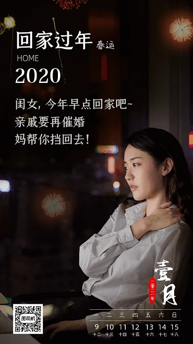 回家过年简约春运冷色GIF手机海报