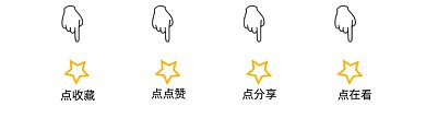 手指点星星卡通风格动态引导关注