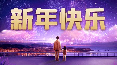 新年快乐唯美烟花祝福gif横图