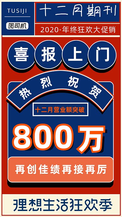 十二月销售战报简约红色风格gif海报