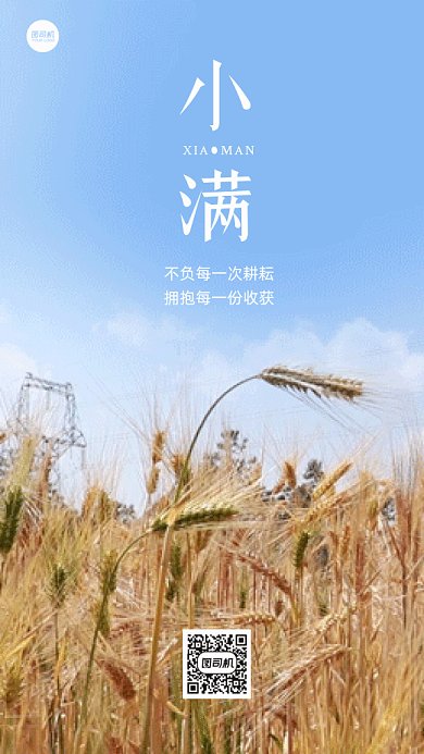 小满唯美蓝色动态摄影图gif手机海报