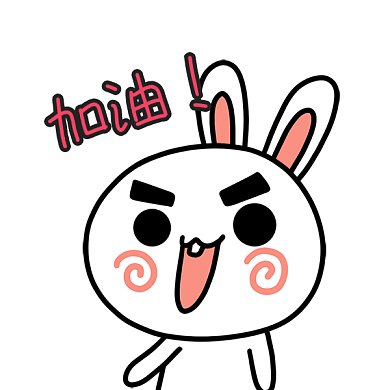 小兔子加油打气gif表情包