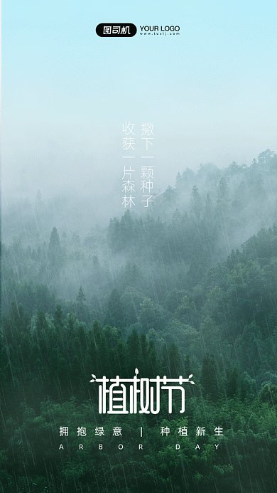 植树节节日写实风森林摄影图宣传gif海报