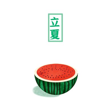 立夏夏天西瓜太阳伞GIF文章配图