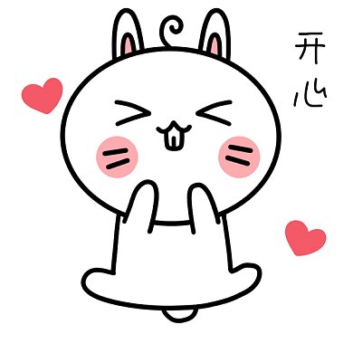 开心兴奋兔子动态表情包GIF表情包