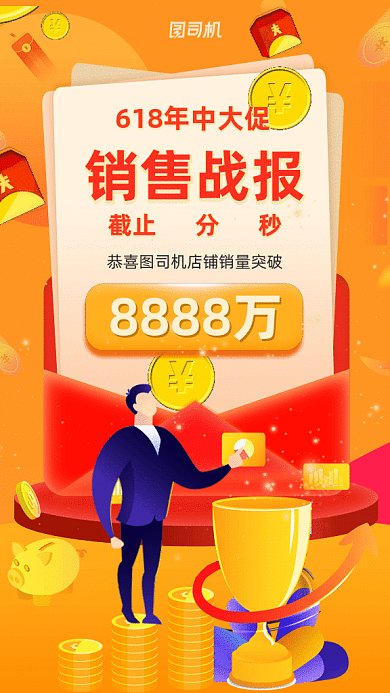 618销售战报GIF动态海报