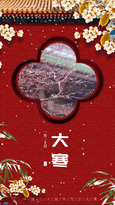 二十四节气之大寒gif手机海报