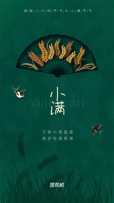 小满节气GIF动态海报