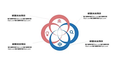 清新色彩SWOT图PPT模板