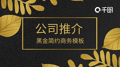 黑金植物纹理品牌简介产品推广PPT模板