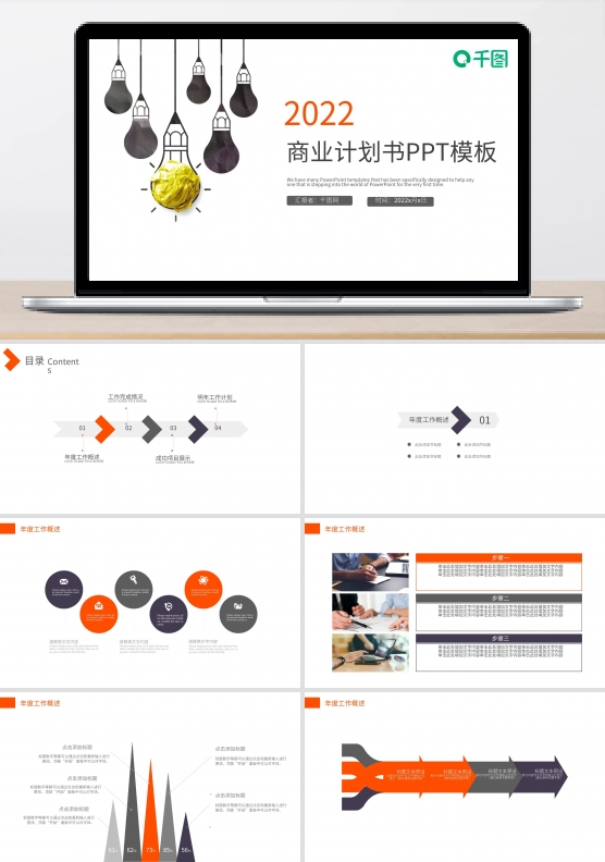 创意商业计划书工作计划总结汇报PPT模板