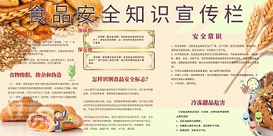 食品安全知识宣传栏展板模板