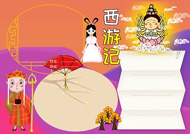 西游记古典名著读书小报手抄报版面设计
