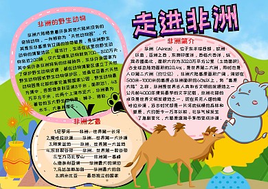 走进非洲地理知识卡通手抄报