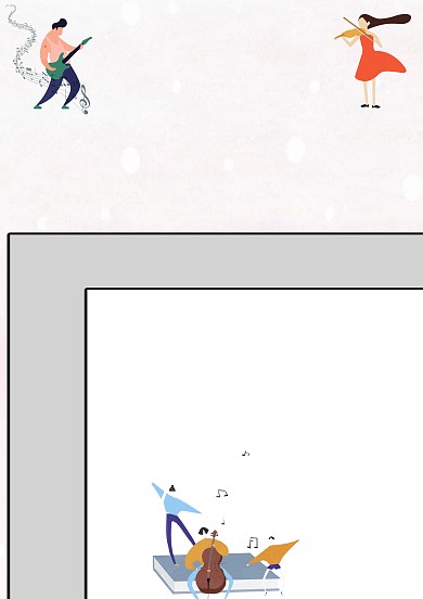 手绘卡通音乐信纸