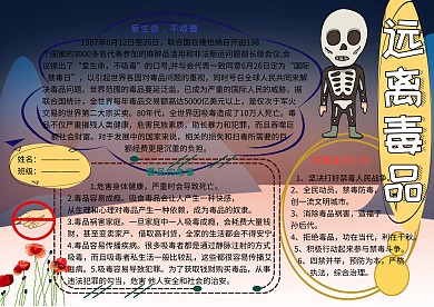 远离毒品安全教育小报小学生手抄报