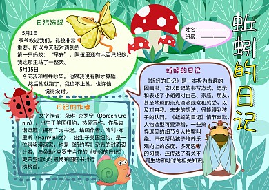 蚯蚓的日记小学生童话小报手抄报