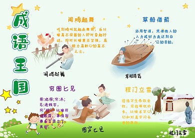 成语王国漂亮手抄报模板