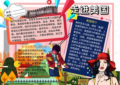走进美国地理人文手抄报
