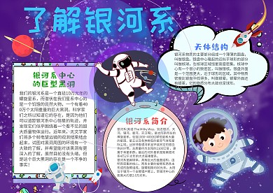 小学生了解银河系手抄报模板