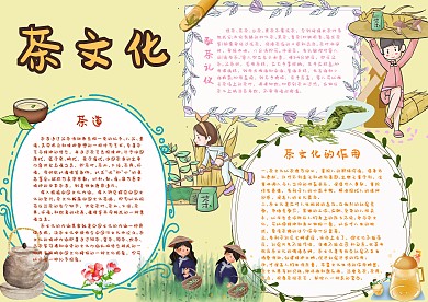 茶文化传统文化小报手抄报模板