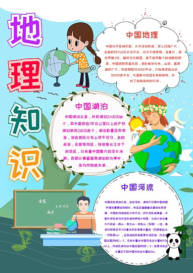 小学生地理知识手抄报模板