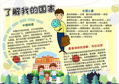了解我的国家中国地理知识手抄报