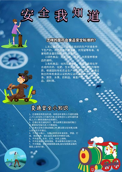 小学生安全我知道手抄报模板