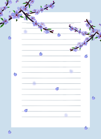 紫色植物花信纸小清新背景