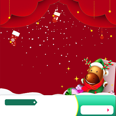 红色卡通圣诞节商品促销主图图标背景